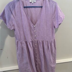 Madewell Purple Button-Down Dress